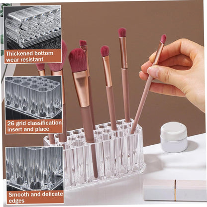 Makeup Brush Holder - Pen Pot - Brush Holder - Cosmetic Storage Box - Makeup Organizer - Makeup Holder - 26 Slot Cosmetic Brush Storage Box - For Brushes, Lipstick, Eyeliner - For Bedroom, Bathroom, Makeup Table, Mirror Cabinet - Image 4
