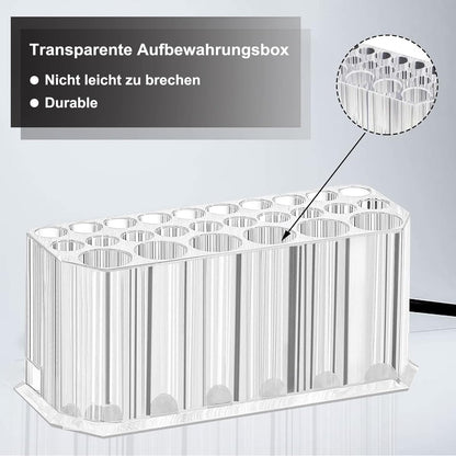 Makeup Brush Holder - Pen Pot - Brush Holder - Cosmetic Storage Box - Makeup Organizer - Makeup Holder - 26 Slot Cosmetic Brush Storage Box - For Brushes, Lipstick, Eyeliner - For Bedroom, Bathroom, Makeup Table, Mirror Cabinet - Image 5