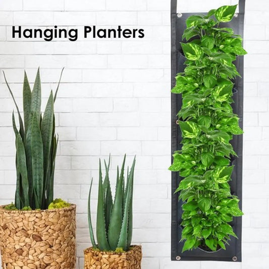 Vertical Garden - 1 Piece - 7 Spacious Compartments - 100 x 30 Cm - Grow Bag - Felt Grow Tray - Breathable - Wall Mounted - Hanging Plant Bag - Grow Bags - Plant Bags - Vegetable Garden - Planter - Gardening - Suitable For Flowers And Plants - Image 3
