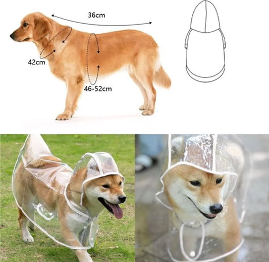 Dog Raincoat - Dog Raincoat - Dog Raincoat with Hood - Waterproof Raincoat - Comprehensive Protection - Bite-Resistant Pet Rain Poncho - For Small to Medium Dogs - Size XL - 1 Piece - Image 2