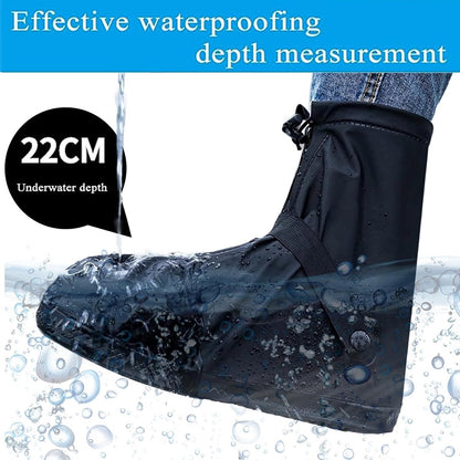 Waterproof Shoe Covers - Rain Shoe Covers - With Zipper, Drawstring and Snap - Waterproof Shoe Protectors - Motorcycle Scooter Bicycle Shoe Cover - Shoe Rain Cover - Shoe Cover - Shoe Covers - Anti-Slip - M Size 38-39 - Black - Reusable - Image 4