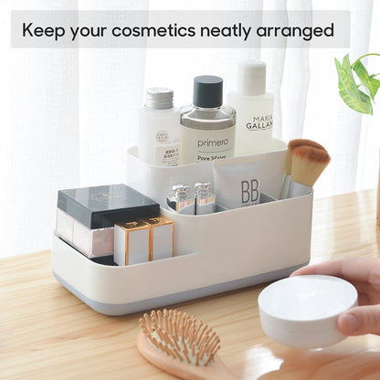 Toothbrush Holder - Toothbrush Organizer - Bathroom Organizer - 7 Sorting Compartments - Removable - With Drip Tray - Cosmetic Holder - Vanity Unit - Toothbrush - Freestanding - Bathroom Accessories - White - Durable - Image 4