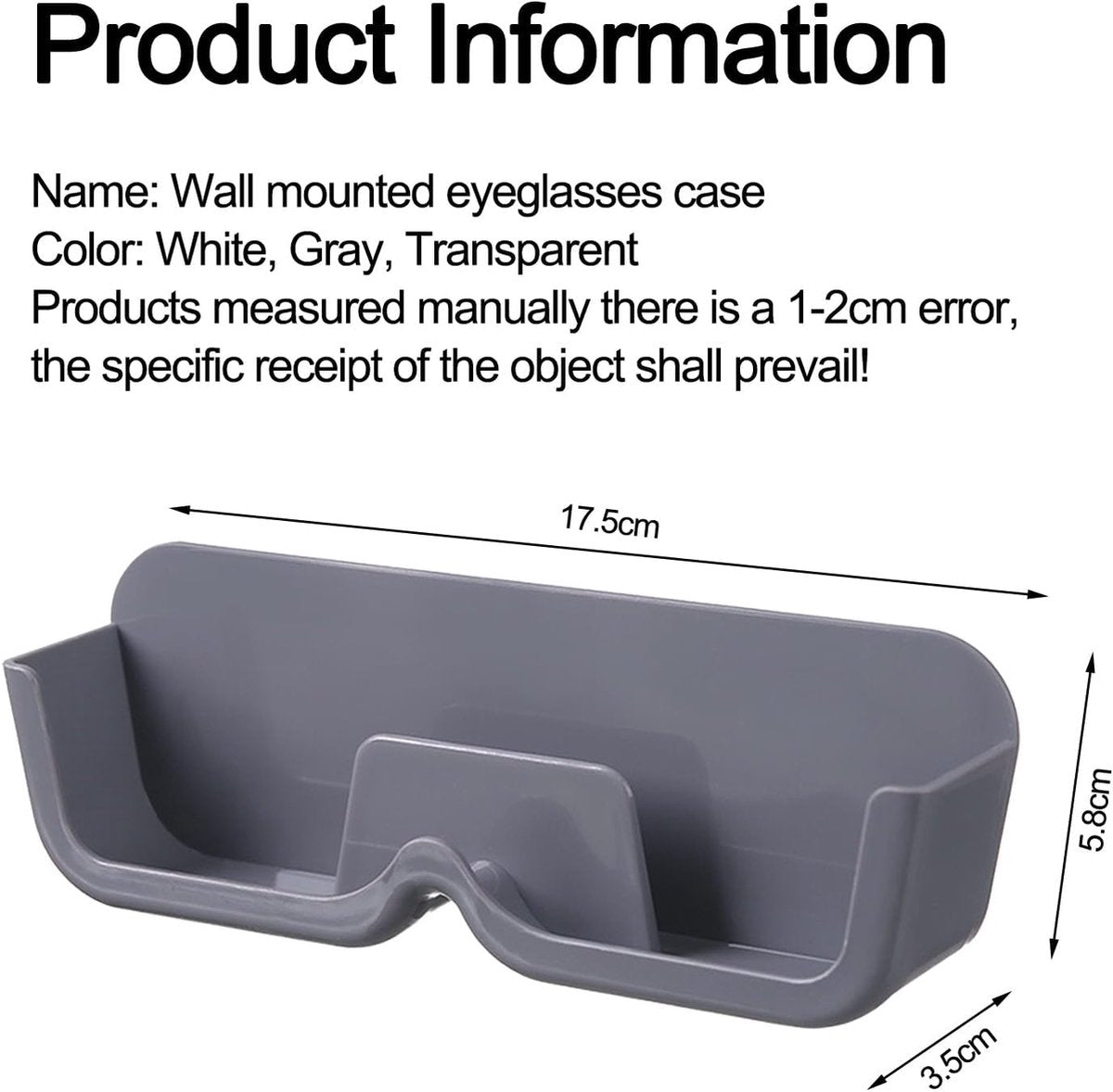 Eyeglass Cases - 3 Pieces - Eyeglass Storage - Storage Organizer - Eyeglass Storage System - Eyeglass Stand - Eyeglass Rack - Holder for Eyeglasses - Wall Mounted Eyeglass Holder - Sunglasses Display - Wall Mount for Hanging Eyeglasses - Self-Adhesive - Image 2