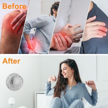 Hedgehog Massage Ball - 6 Pieces - Fitness Ball - Myofascial Ball - Trigger Point Massage Ball - Round Massage Ball for Hands, Feet, and Back - For Self-Massage of Various Parts of the Body - Various Sizes - With Diameter 3.2/4.7cm - Image 2