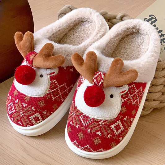 Slippers - House shoes - Christmas - Christmas Gift - Anti-slip - Anti-slip Sole - with Plush Lining - Comfeet - Warm - Women and Men - Size 39/40 - Red - Creative - Interesting - Surprising - Gift - Perfect as a Christmas gift - Image 3