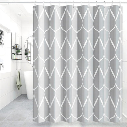 Anti-Mold Shower Curtain - Shower Curtain - Waterproof - 120x180 Cm - Waterproof Washable Anti-Mold Polyester Shower Curtains - Grey - With 8 Shower Curtain Hooks - Image 4