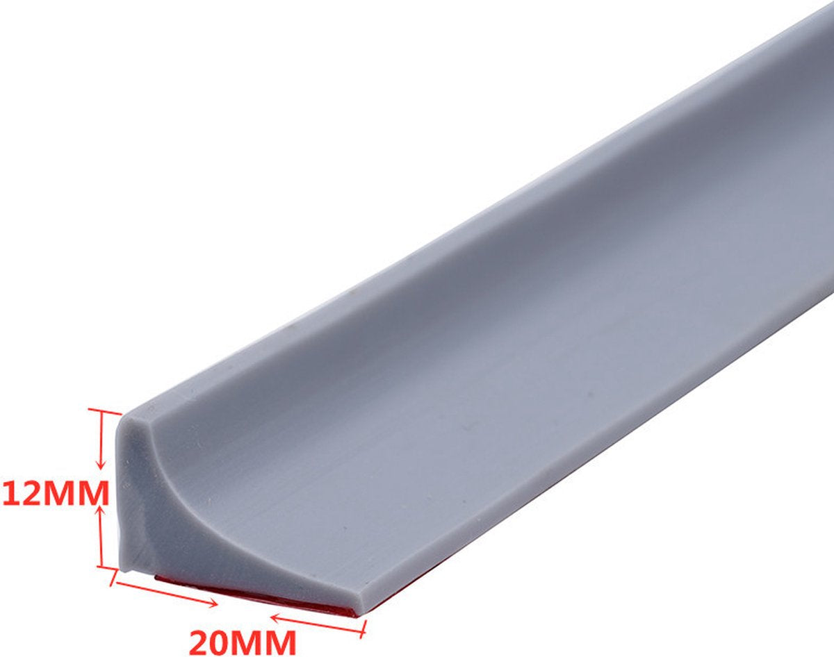 Water stopper - Water barrier - Anti-water strip - Water-repellent strips for countertops - Self-adhesive - Threshold strip - 200cm - Leakage - Sanitary - Kitchen, Bathroom - Grey - Image 3