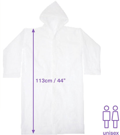 Rain Ponchos - Reusable Rain Poncho for Adults (Transparent EVA) - Raincoat - Rain Cape - Mackintosh for Camping - Suitable for Hiking, Festivals, Cycling, Motorcycle - Unisex - Lightweight - Waterproof - 1 piece - Image 4