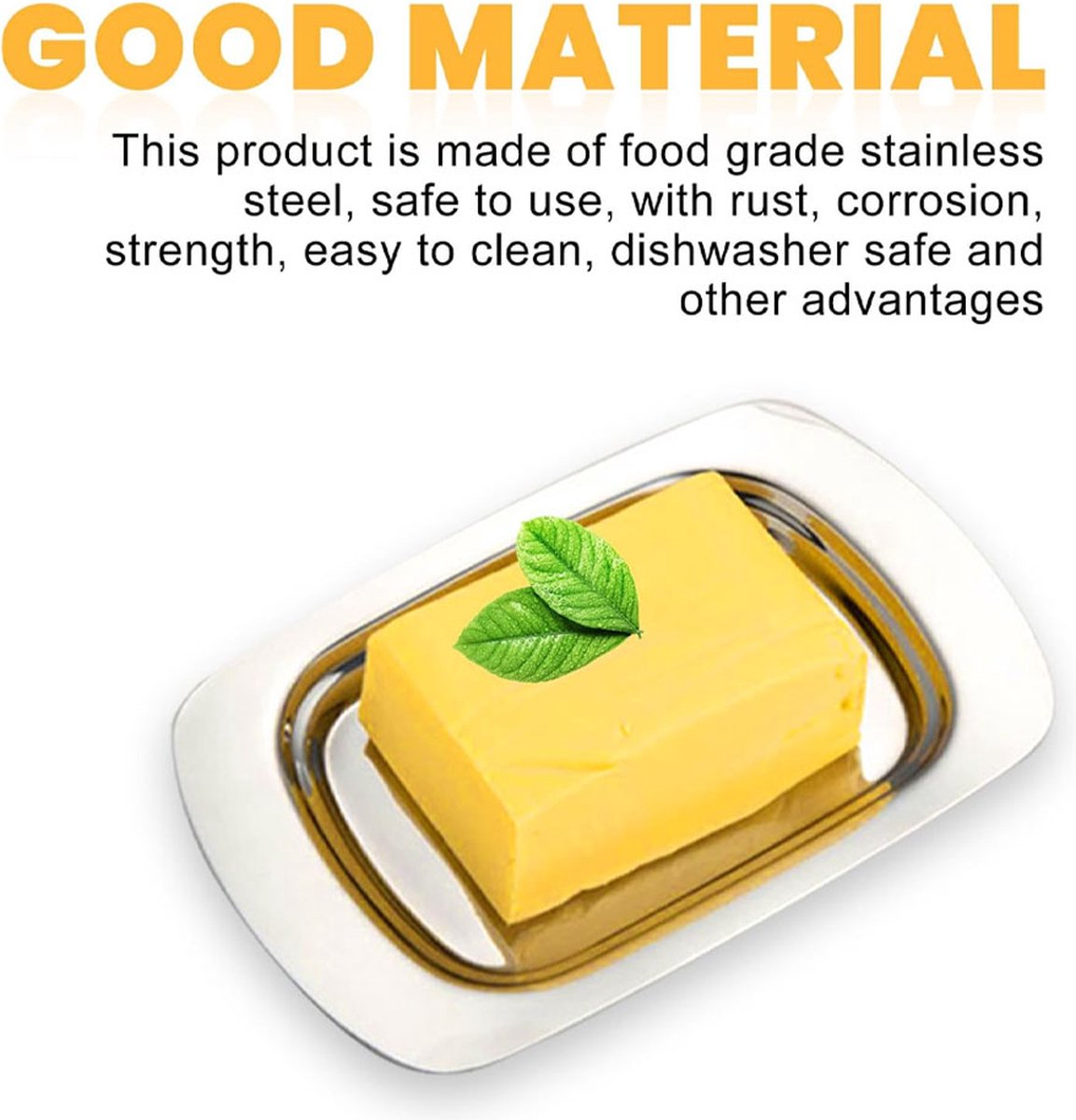Butter Dish With Lid - Stainless Steel - Small Butter Dish Freshness Container - Butter Holder - Butter Dish - Storage Box For Butter - Butter Clock - Butter Box - Fresh Butter - Sustainable - Kitchen Utensils - For All Common Butter And Other Foods - Sil - Image 4