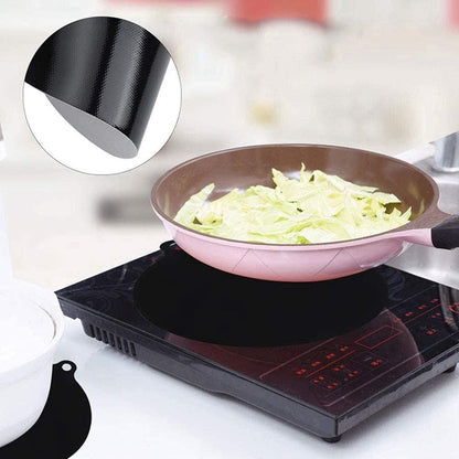 Induction Protector Set - 4 Pieces - 22cm - Pan Protectors - Induction Cover Plate - Cooktop Cover Plate - Round Induction Mats - Heat Resistant Up to 230 ºC - BPA-Free - Non-Slip - Dishwasher Safe - Pan Coaster - Coaster - Black - Image 3