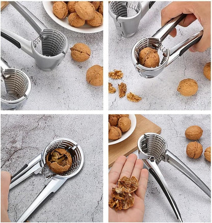 Nutcracker - Walnut Cracker - Multifunctional Nutcracker - Conical Nutcracker - Nutcracker Tongs - Non-slip Handle - For All Types of Nuts - Silver - Image 4