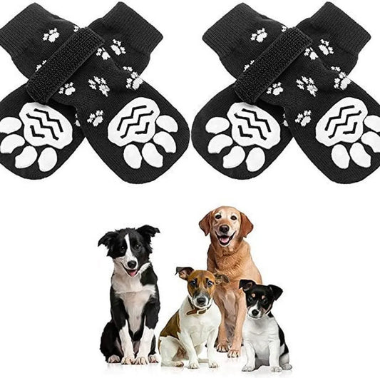 Size S 13.5 x 4.5 x 5.5cm - 2 Pairs Pet Socks - Non-Slip Dog Socks - Breathable - Adjustable - Dog Shoes Paw Protector Socks for Dogs - Velcro Closure - Pet Paw Protector - Fashionable and Functional Paw Protection