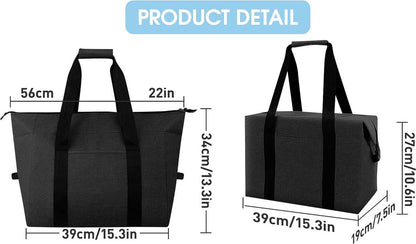 Cooler Bags - Lunch Bag - Foldable Cooler Bag - 20 L - 30x27x19 Cm - Insulation - 300D Oxford Cloth - Handle Strap - Cooler Bag - Lunch Bag - Insulated Cooler Bag - Picnic Bag - Cooler Lunch Bag - Handbag - Shopping Bag - Black - Sustainable - Image 2