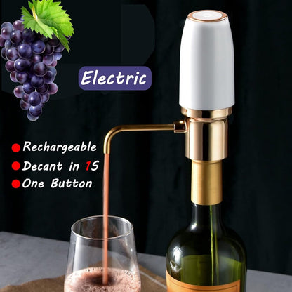 Electric One-Touch Wine Aerator and Automatic Wine Dispenser with USB Rechargeable - Best Gift for Wine Lovers - Image 2