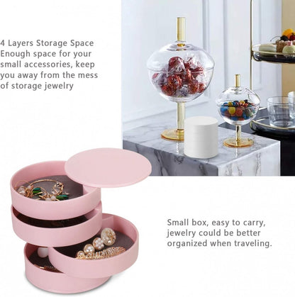 Jewelry Box - Jewel Case - 4 Tiers - Small Jewelry Box - Jewelry Pouch - Jewelry Storage Box - Jewelry Box - Jewelry Organizer - Watch Box - Bijouterie Box - Small Jewel Chest - Jewelry Holder - Suitable For Watches And Jewelry - Pink - Image 2