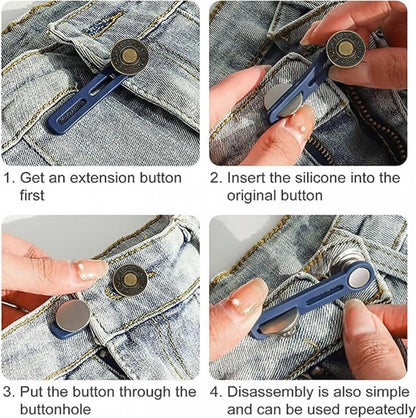 Buttonhole Extender 6 Pieces Bronze - Trouser Expander - Jeans Trouser Expander - Trouser Widening Button - Denim Extension Button - Button Extender - Reusable - Maternity Belly Band - Maternity Trouser Expander - Buttonhole Elastic - Image 2