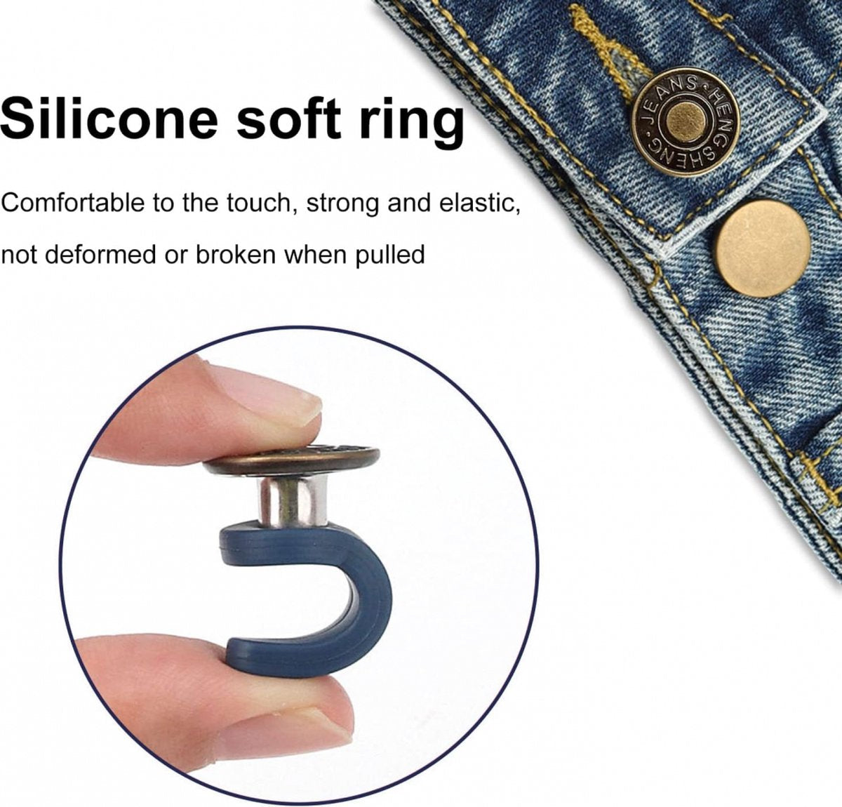 Buttonhole Extender 6 Pieces Bronze - Trouser Expander - Jeans Trouser Expander - Trouser Widening Button - Denim Extension Button - Button Extender - Reusable - Maternity Belly Band - Maternity Trouser Expander - Buttonhole Elastic - Image 4