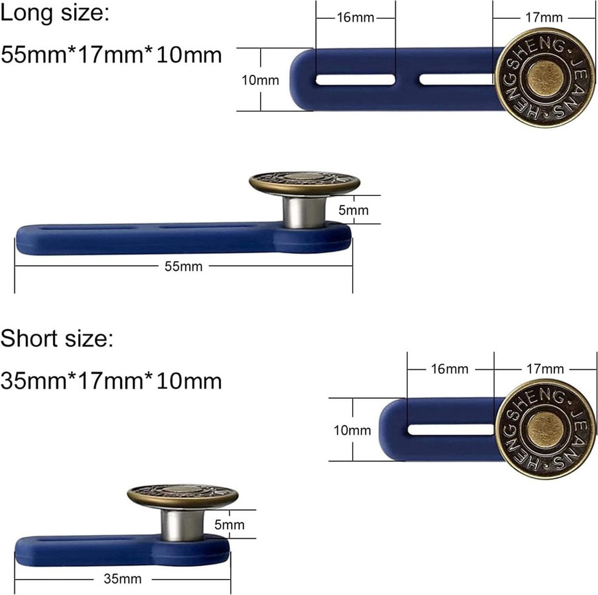 Buttonhole Extender 6 Pieces Bronze - Trouser Expander - Jeans Trouser Expander - Trouser Widening Button - Denim Extension Button - Button Extender - Reusable - Maternity Belly Band - Maternity Trouser Expander - Buttonhole Elastic - Image 5