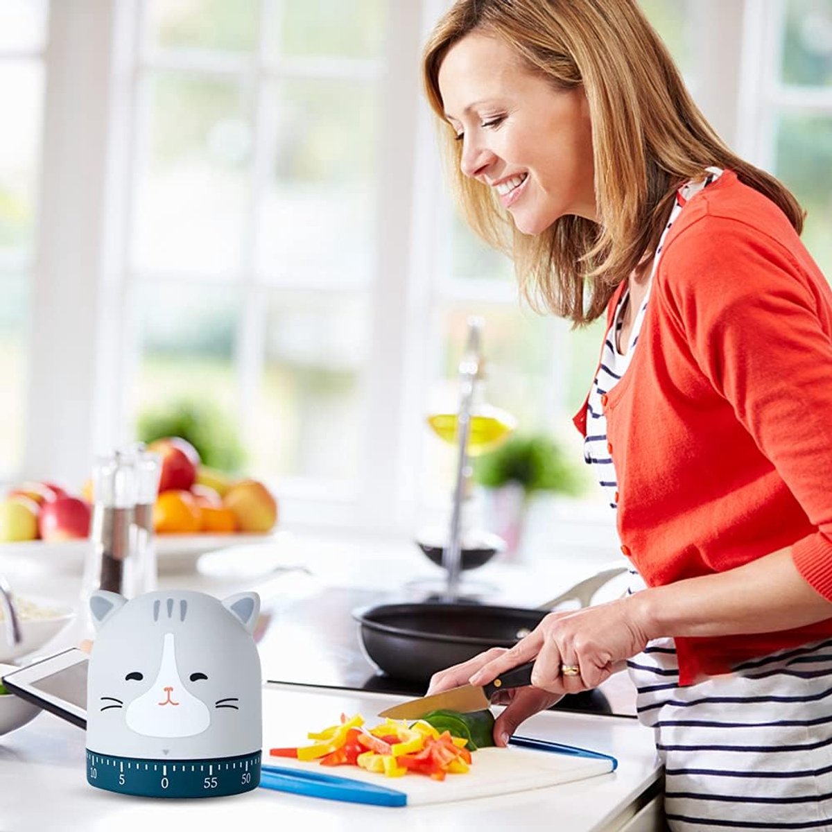 Kitchen Timer - Creative Cat Shape Digital Timer - High Quality Egg Timer - Portable BBQ Timer - Multifunctional Egg Timer - Egg Timer - Egg Alarm - Cooking Timer - Kitchen Timer - Mechanical Countdown - For Baking/Cooking/Learning - Image 3