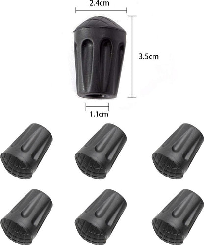 Nordic Walking Tips - 6 Pieces - Walking Stick Tips - Crutch Tips - Nordic Walking Pads - Nordic Walking Cane Tips - Round Nordic Footings - Trekking Pole Tips - Replacement Tips - End Stop - Walking Stick Base - Easy to Install - Black - Image 5
