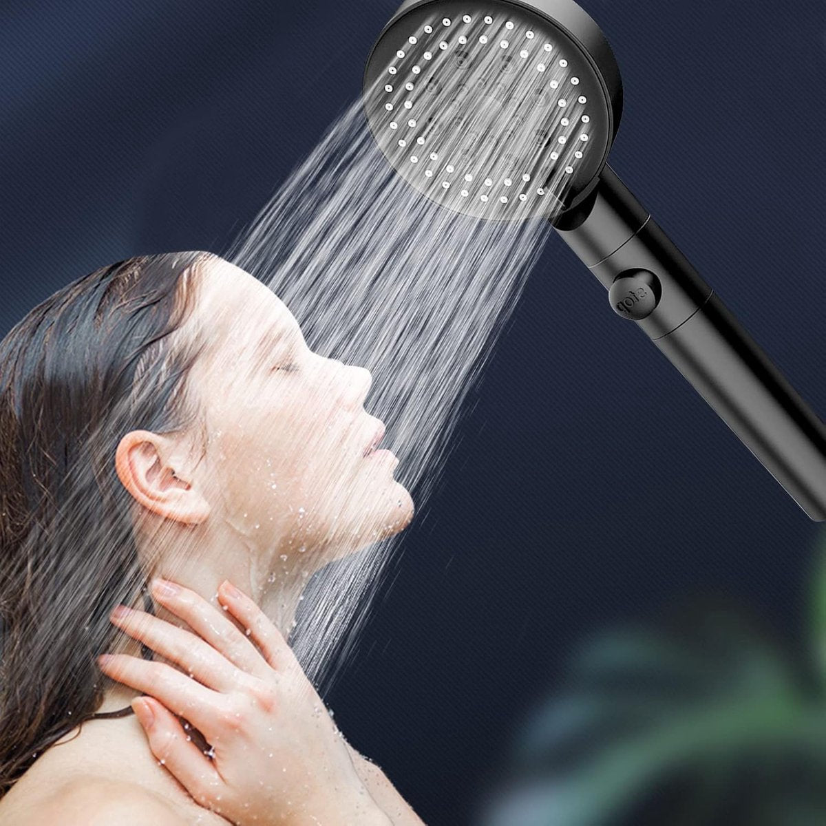 Shower Head - Shower Set - 6 Spray Modes - Water Saving - High Pressure - With 1.5m Explosion-Proof Hose and Self-Adhesive Holder - Rain Shower - Wellness - Hand Shower - Black - Bathroom Accessories - For Better Skin and Hair - High Quality - Durable - Image 3