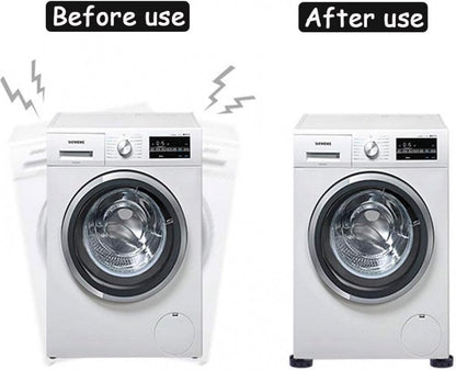 Vibration Dampers Washing Machine / Dryer - Set of 4 Pieces - Extra Thick - Stackable - Washing Machine Dampers - Washing Machine Riser - Dryer Feet - Suitable for Washing Machine and Dryer - Non-Slip Rubber - Black - Image 2