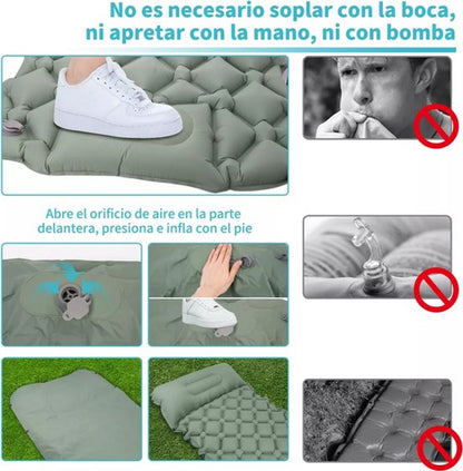 Self-Inflating Sleeping Mat - Self-Inflating with Built-in Foot Pump - 195x60x7 cm - Sleeping Mat - Small Sleeping Mattress - Camping Mattress - Camping Bed - Foldable Guest Mattress - Airbed - Air Mattress - Camping Mattress - Single - Camping, Traveling - Image 2