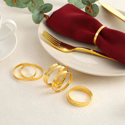 12 pieces gold metal napkin rings - elegant napkin ring - Christmas napkin rings - boho round gold napkin ring for weddings - party dinner - anniversary table decoration - Image 2
