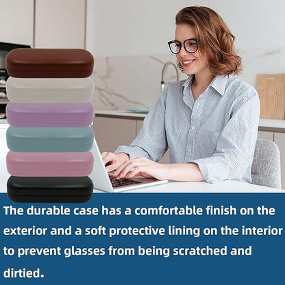 Glasses case - Hard case - Glasses case - Glasses cover - Glasses pouch - Faux leather - PU leather glasses case - Hard glasses case - PU leather glasses case - wearable protection - 16 x 6.4 x 3cm - light pink - Sunglasses accessories - 1 piece - Image 4