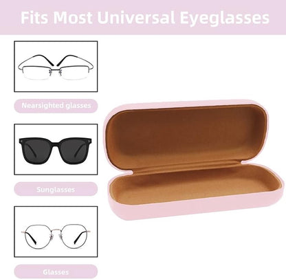 Glasses case - Hard case - Glasses case - Glasses cover - Glasses pouch - Faux leather - PU leather glasses case - Hard glasses case - PU leather glasses case - wearable protection - 16 x 6.4 x 3cm - light pink - Sunglasses accessories - 1 piece - Image 5