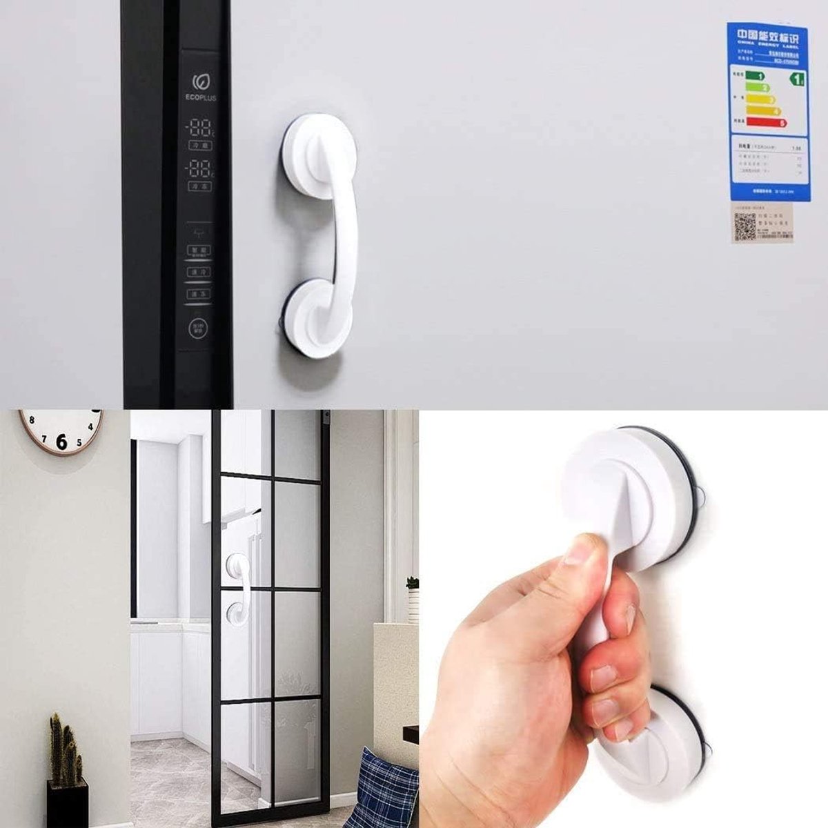 Small Handle with Suction Cup - Handle with Suction Cup - No Drilling Required Shower Support - Bathroom Wall Grab Bar - Suitable for Shower and Toilet - Safety Handle - Moisture Resistant - Handle for the Elderly and Children - Image 2
