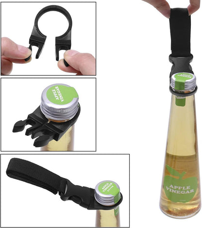 Bottle Hanger - 3 Pieces - 27mm - Universal Bottle Holder - Water Bottle Holder – Belt Holder - Waist Bottle Holder - Hip Bottle Holder - Bottle Holder Belt - Drinking Bottle Holder - Black - Image 2