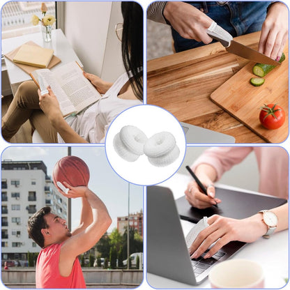 Finger condom - Finger buddy - Long finger bandage - Finger protectors - Engraved anti-cut finger pads - cut finger pads - Finger protection for injuries - Can be used in the kitchen, at work - 30 Pieces - white - Image 3