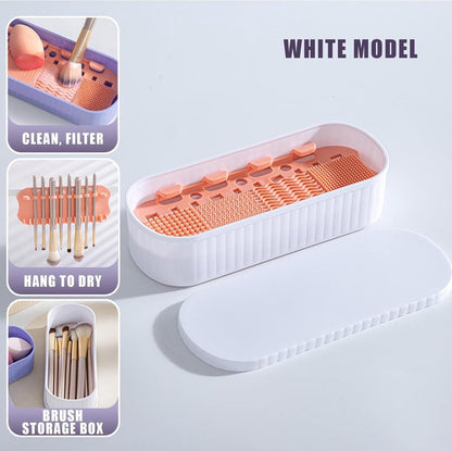 Brush Cleansing - Make-Up Brush Cleaner - Make-Up Brush Cleaner - Cleaner Tools - Cleaning Mat - Dryer - Silicone - Portable Washing Tool - For Cleaning Make-Up Brushes - Also Suitable For Make-Up Sponges - Women - White - Image 4