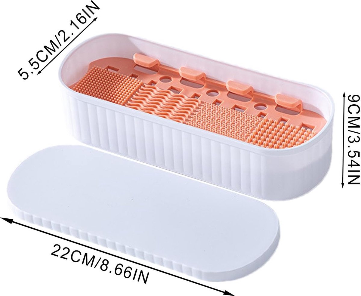Brush Cleansing - Make-Up Brush Cleaner - Make-Up Brush Cleaner - Cleaner Tools - Cleaning Mat - Dryer - Silicone - Portable Washing Tool - For Cleaning Make-Up Brushes - Also Suitable For Make-Up Sponges - Women - White - Image 5