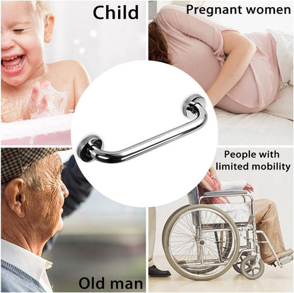 Wall Grab Bar - Extra Grip - 30cm - Handle / Wall Grip for Bathroom / Shower / Toilet - Toilet Grab Bar - Bath Grab Bar - Shower Grab Bar - Non-Slip Grab Bar - Kitchen - Stairs - Kitchen Cabinet Handle - Safety Grip - Screws Included - Image 5