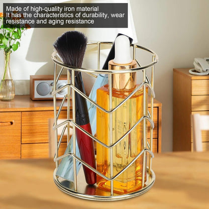Pen Tray - Pen Holder - Pen Tray - Desk Organizer - Desk Organizer - Desk - Metal - Round - Gold - 2 Pieces - Image 4