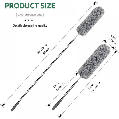Telescopic Feather Duster - 5-Piece Cleaning Set - Feather Duster Extendable Up to 85 Cm - Cobweb Brush with Telescopic Handle - Duster - Dust Brush - Washable Microfiber - Rotatable - Electrostatic Adsorption - Hard-to-Reach Places - Image 5