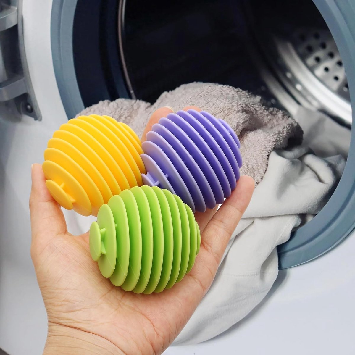 Dryer Balls 9 Pieces - Dryer Balls - Laundry Balls for Dryers - Dryer Balls - Dryer - Fabric Softener - Anti-Wrinkle - Laundry Balls for Washing Machine - Reusable - Reduce Wrinkles and Stickiness - For Cleaning Household Clothes - Image 2