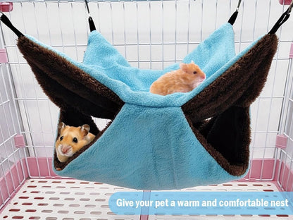 Hammock - 3 Pieces - Swing - Hamster Hammock - Rodent Cage - Rodent House - Rodent Hammock - Small Rodents - Hamster Toys - Mouse Toys - Hamster Bed - For Hamsters/Mice/Gerbils/Ferret/Guinea Pig - 34x34cm - Soft And Warm - Image 3