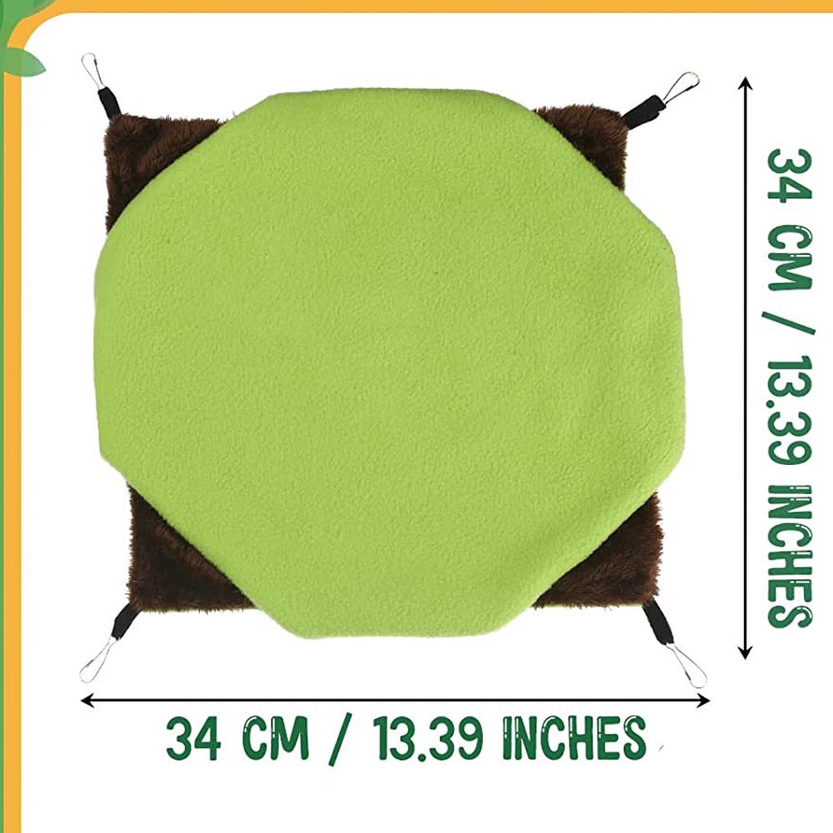 Hammock - 3 Pieces - Swing - Hamster Hammock - Rodent Cage - Rodent House - Rodent Hammock - Small Rodents - Hamster Toys - Mouse Toys - Hamster Bed - For Hamsters/Mice/Gerbils/Ferret/Guinea Pig - 34x34cm - Soft And Warm - Image 4