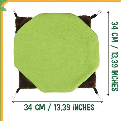 Hammock - 3 Pieces - Swing - Hamster Hammock - Rodent Cage - Rodent House - Rodent Hammock - Small Rodents - Hamster Toys - Mouse Toys - Hamster Bed - For Hamsters/Mice/Gerbils/Ferret/Guinea Pig - 34x34cm - Soft And Warm - Image 4
