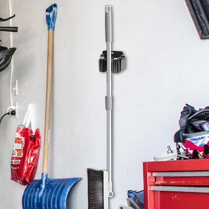 Mop Holder - 6 Pieces - Broom Holder - Broom Holder - Broom Hanging System - Broom Holder - Wall Holder - Hanger Behind Doors - Bathroom Accessories - Kitchen Storage Tool - Tool Holder - Organizer Hook - Garden Tools - Stainless Steel - Black - Image 4