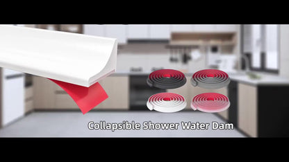 Water Threshold 200cm White - Shower Thresholds - Self-Adhesive Shower Water Barrier - Compact - Sanitary Water Stopper - Shower Threshold - Water Stopper - Shower - Bath - Leakage - Water Barrier - Mold - Sanitary - Anti-Water Strip - Foldable Shower Wat - Image 2