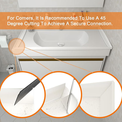Water Threshold 200cm White - Shower Thresholds - Self-Adhesive Shower Water Barrier - Compact - Sanitary Water Stopper - Shower Threshold - Water Stopper - Shower - Bath - Leakage - Water Barrier - Mold - Sanitary - Anti-Water Strip - Foldable Shower Wat - Image 5