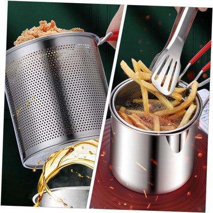 Small Deep Fryer - Deep Fryer - 1.2l - With Kitchen Clip - Oil Saving - Suitable For Gas And Induction - Deep Fryer - Deep Fryer - Household Deep Fryer - Chip Fryer - Small Deep Fryer - Stainless Steel - Durable (Without Lid) - Image 4