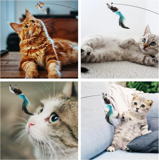 Toy Fishing Rod for Cats - Cat Play Rod - Cat Fishing Rod - 2 Extra Spring Heads - With Suction Cup Base - Interactive Cat Toy - Cat Toy - Cat Toys - Cat Troublemaker - Cat Toys - Image 2