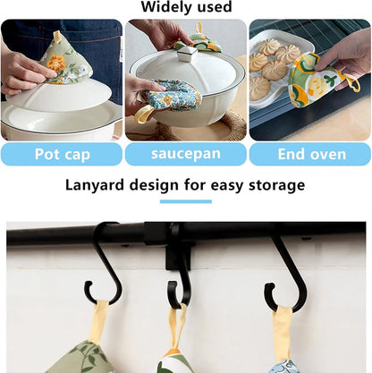 Heat-Resistant Pot Holder - 3 Pieces - Oven Mitt Glove - Anti-Hot Gloves - Microwave Glove - Pot Clips - Kitchen Cooking Gadget - Thicker - Triangle - Kitchen - Kitchen Stuff - For BBQ / Cooking / Baking / Microwave / Grilling - Image 4