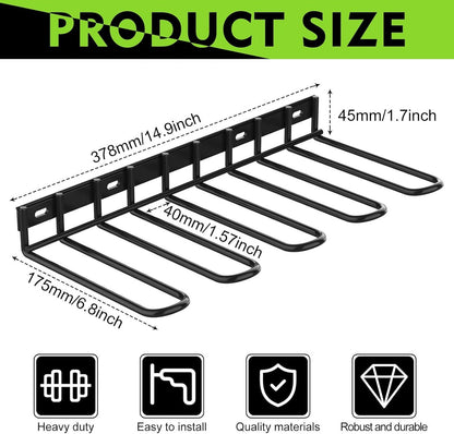Tool Storage - Storage Rack - Wall Mount - Tool Rack - Tool Holder - 4 Slots - For 4 Power Tools - Tool Storage and Organization - Organizer For Garage, Tool Room - 1 Piece - Metal - Black - Image 5