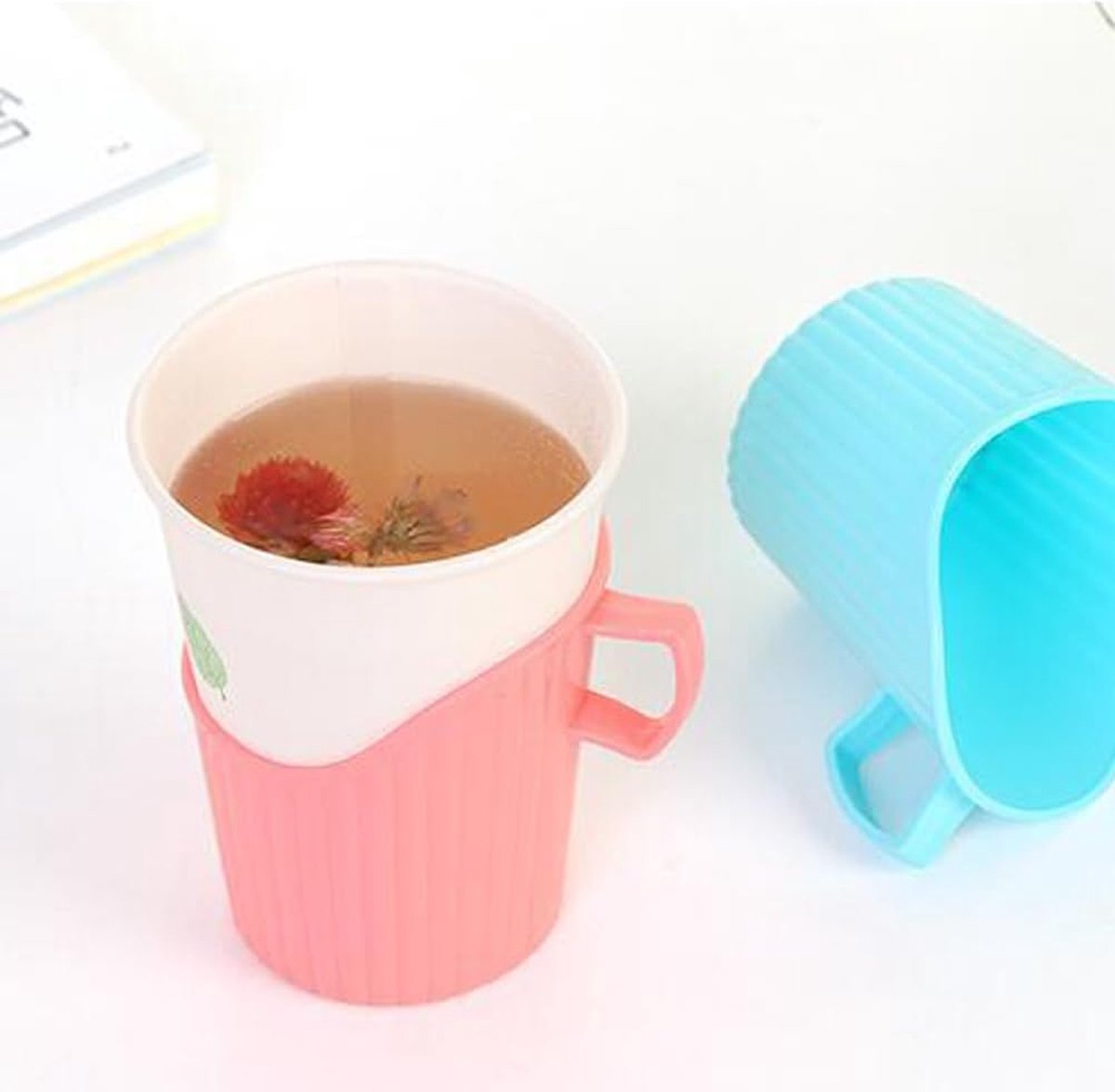 Cup Holders - 20 Pieces - Cup Holder - Burn Resistant - Heat Resistant Cup Cover Holder - Plastic - Stackable - Festival - Camping - Suitable for Disposable Cups - Multifunctional - Plastic - For Office/Home/Gym/Bathroom Use - Image 4